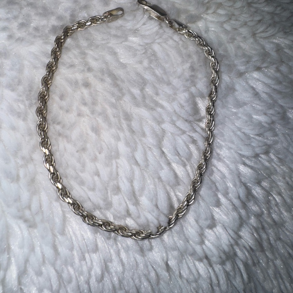 Vintage Italian Sterling Rope, Signed IBB, Italy & 925, 7"